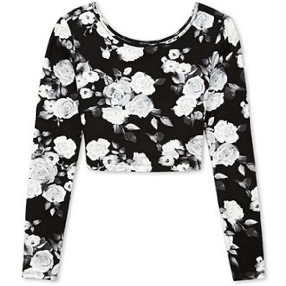 Forever 21 Tops - Forever 21 Floral Crop Top Longe Sleeve